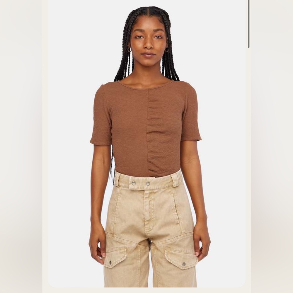 Lacausa Ruched Tee in Mocha